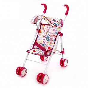 Коляска складная Фантазия, малиновая, 36 х 25 х 53 см (Mary Poppins, 67324)